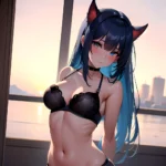 Sexy Lingerie Naughty Babe Anime Girl Blue Hair Absurdres Blush 1 1 Highres Detail Masterpiece Best Quality Hyper Detailed 8k, 3788692641