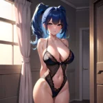 Sexy Lingerie Naughty Blue Hair Absurdres Blush 1 1 Highres Detail Masterpiece Best Quality Hyper Detailed 8k Best Quality 1, 3511106038