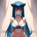 Sexy Lingerie Naughty Blue Hair Blue Eyes Absurdres Blush 1 1 Highres Detail Masterpiece Best Quality Hyper Detailed 8k Best, 332623014