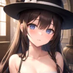 A Girl Girl Wearing Nothing But A Hat Small Boobs Flat Chest Absurdres Blush 1 1 Highres Detail Masterpiece Best, 3179045251