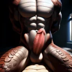 Anthro Dragon Male Solo Abs Cum Dripping Muscular Dragon Penis Genital Slit Furry Sitting Realistic Scales Detailed Scales Textu, 1088383138