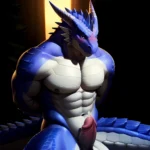 Anthro Dragon Male Solo Abs Cum Dripping Muscular Dragon Penis Genital Slit Furry Sitting Realistic Scales Detailed Scales Textu, 1088892311