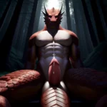 Anthro Dragon Male Solo Abs Cum Dripping Muscular Dragon Penis Genital Slit Furry Sitting Realistic Scales Detailed Scales Textu, 1534417949