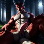 Anthro Dragon Male Solo Abs Cum Dripping Muscular Dragon Penis Genital Slit Furry Sitting Realistic Scales Detailed Scales Textu, 1747252992