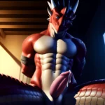 Anthro Dragon Male Solo Abs Cum Dripping Muscular Dragon Penis Genital Slit Furry Sitting Realistic Scales Detailed Scales Textu, 2727959613