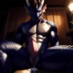 Anthro Dragon Male Solo Abs Cum Dripping Muscular Dragon Penis Genital Slit Furry Sitting Realistic Scales Detailed Scales Textu, 2745641848