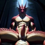 Anthro Dragon Male Solo Abs Cum Dripping Muscular Dragon Penis Genital Slit Furry Sitting Realistic Scales Detailed Scales Textu, 3069945610