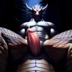 Anthro Dragon Male Solo Abs Cum Dripping Muscular Dragon Penis Genital Slit Furry Sitting Realistic Scales Detailed Scales Textu, 345292673