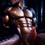 Anthro Dragon Male Solo Abs Cum Dripping Muscular Dragon Penis Genital Slit Furry Sitting Realistic Scales Detailed Scales Textu, 3920367928