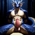 Anthro Dragon Male Solo Abs Muscular Dragon Penis Genital Slit Furry Sitting Realistic Scales Detailed Scales Texture 1 4 Detail, 2933182164