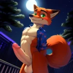 Solo Male Fox Anthro Dynamic Pose 1 3 Nick Wilde Zootopia Style Maple Story 0 7 Detailed Background Slim Smiling, 1851790510