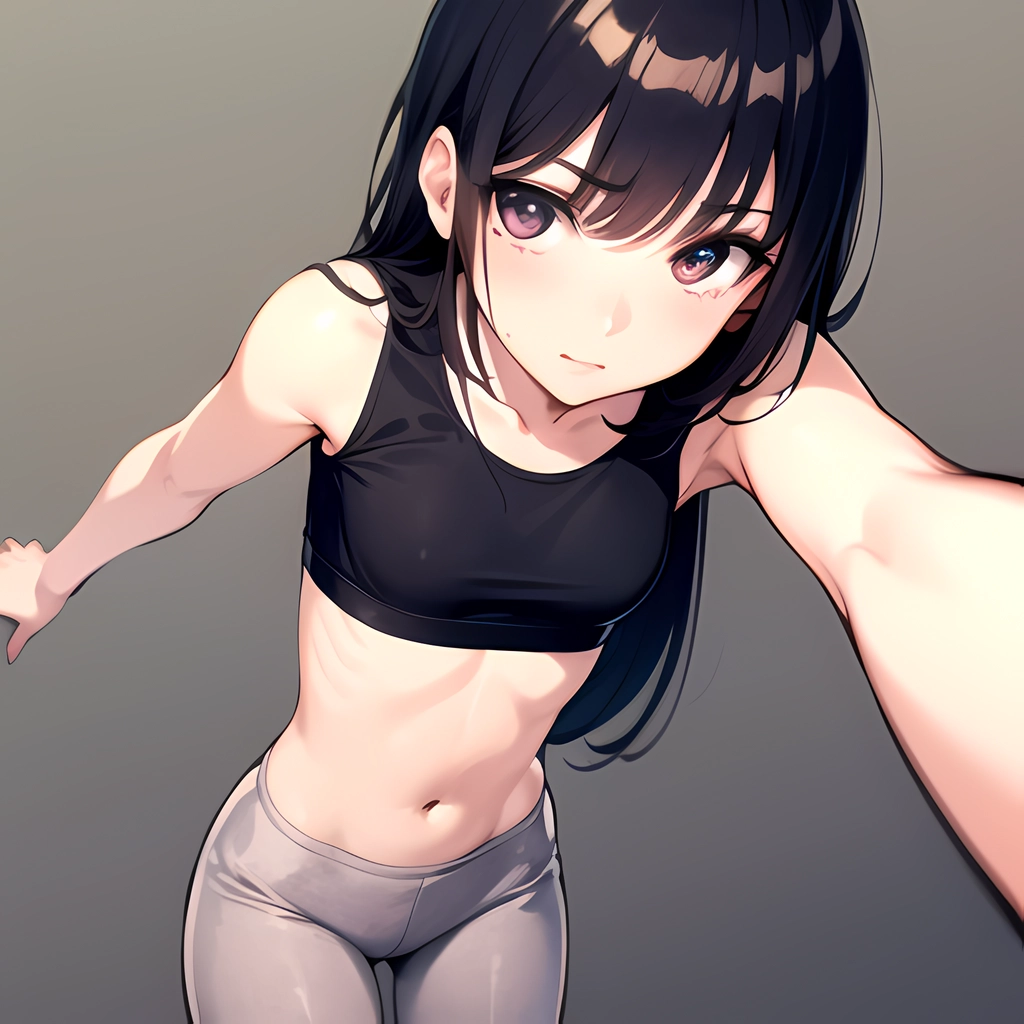 1girl Solo Tank Top Leggings Fully Clothed Pov Simple Background,  2088904980 - AI Hentai