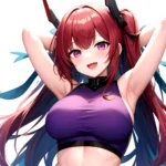 1girl D Absurdres Armpits Arms Behind Head Azur Lane Blush Breasts Bremerton Azur Lane Crop Top Highres Large Breasts Looking, 2172932787
