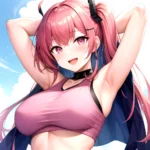 1girl D Absurdres Armpits Arms Behind Head Azur Lane Blush Breasts Bremerton Azur Lane Crop Top Highres Large Breasts Looking, 2492110861