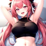 1girl D Absurdres Armpits Arms Behind Head Azur Lane Blush Breasts Bremerton Azur Lane Crop Top Highres Large Breasts Looking, 3376881604