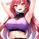 1girl D Absurdres Armpits Arms Behind Head Azur Lane Blush Breasts Bremerton Azur Lane Crop Top Highres Large Breasts Looking, 4058003835