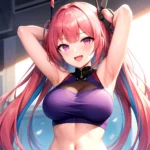 1girl D Absurdres Armpits Arms Behind Head Azur Lane Blush Breasts Bremerton Azur Lane Crop Top Highres Large Breasts Looking, 4242802675