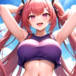 1girl D Absurdres Armpits Arms Behind Head Azur Lane Blush Breasts Bremerton Azur Lane Crop Top Highres Large Breasts Looking, 784182672