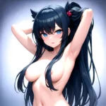 1girl Solo Hentai3d Naked Arms Behind Head Armpits Blue Eyes, 3824423333