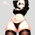 1girl 2b Nier Automata Areola Slip Arms Behind Head Arms Up Ass Expansion Blindfold Blush Breast Expansion Breasts Bursting Brea, 3586634020
