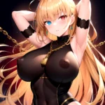 1girl Absurdres Armpits Arms Up Arms Behind Head Barghest Fate Barghest Second Ascension Fate Blonde Hair Blush Breasts Chain Ch, 1137417865