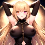1girl Absurdres Armpits Arms Up Arms Behind Head Barghest Fate Barghest Second Ascension Fate Blonde Hair Blush Breasts Chain Ch, 3631516132