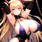 1girl Absurdres Armpits Arms Up Barghest Fate Barghest Second Ascension Fate Blonde Hair Blue Eyes Blush Breasts Chain Chained C, 1155932089