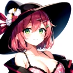1girl Blush Bob Cut Bra Breasts Cleavage Close Up Closed Mouth Collarbone Commentary Eyelashes Eyes Visible Through Hair Floral, 2141954245