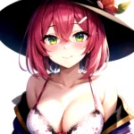 1girl Blush Bob Cut Bra Breasts Cleavage Close Up Closed Mouth Collarbone Commentary Eyelashes Eyes Visible Through Hair Floral, 2256257661