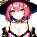 1girl Blush Bob Cut Bra Breasts Cleavage Close Up Closed Mouth Collarbone Commentary Eyelashes Eyes Visible Through Hair Floral, 625183634