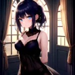 1girl Solo Gothic Emo Lingerie Arms Behind Back Facing The Viewer Blue Eyes, 4022089932