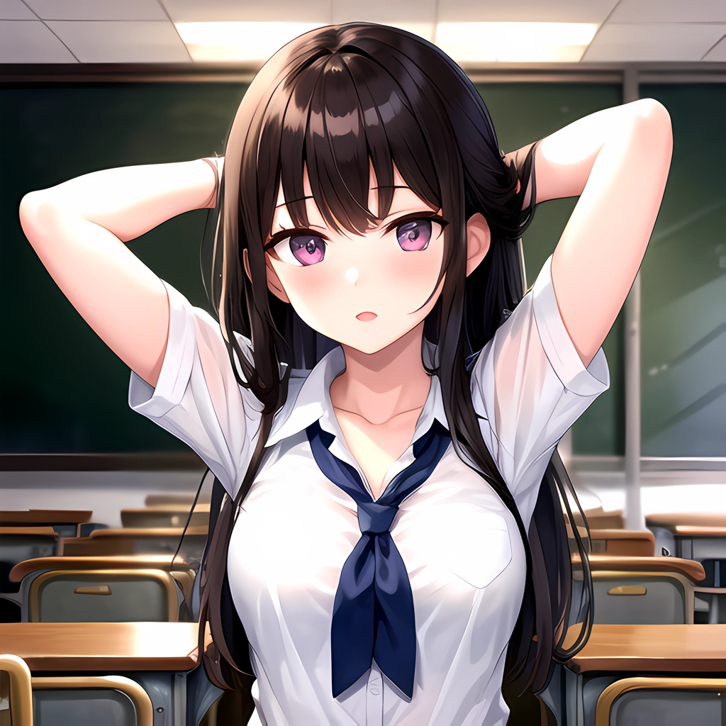 1girl Solo Schoolgirl Pov Arms Behind Head, 1269918955 - AI Hentai