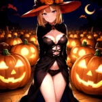 1girl Solo Sexy Outfit Halloween Pumpkins Standing Arms Behind Back, 2371899413
