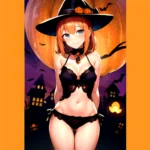 1girl Solo Sexy Outfit Halloween Pumpkins Standing Arms Behind Back, 3029940397