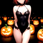 1girl Solo Sexy Outfit Halloween Pumpkins Standing Arms Behind Back, 691692216