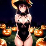 1girl Solo Sexy Outfit Halloween Pumpkins Standing Arms Behind Back, 892578194