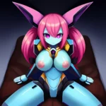 Android Exposed Breasts Pov Gynoid Mecha Girl Robot Robot Girl Twintails Vermana Arms Behind Back, 1100329468