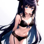 1girl Standing Lingerie Blue Eyes Arms Behind Back Simple Background Anime Girl, 1269985029