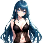 1girl Standing Lingerie Blue Eyes Arms Behind Back Simple Background Anime Girl Facing The Viewer Uwu, 369817285