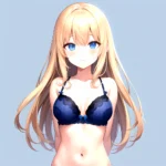 1girl Standing Lingerie Blue Eyes Arms Behind Back Simple Background Anime Girl Facing The Viewer Uwu, 4142188588