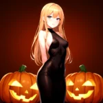 Naked Halloween Pumpkins Halloween Decorations Simple Background Standing Facing The Viewer Arms Behind Back, 2592284417
