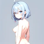 Small Breasts Small Boobs Furina Genshin Impact 1girl Ahoge Blue Eyes Blue Hair Blush Breasts Closed Mouth Collarbone Completely, 2368734673