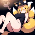 Yakumo Ran 1girl Blonde Hair Breasts Cleft Of Venus Closed Mouth Completely Nude Curvy Feet Out Of Frame Fox Tail, 3001137280