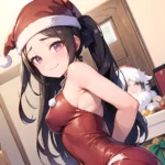 Mejiro Dober Umamusume 1girl Bell Blush Bow Christmas Ears Through Headwear Fur Trimmed Headwear Fur Trim Hat Hat Bow Long, 854822941