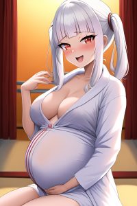 anime,pregnant,small tits,70s age,orgasm face,white hair,pigtails hair style,light skin,warm anime,casino,front view,massage,bathrobe