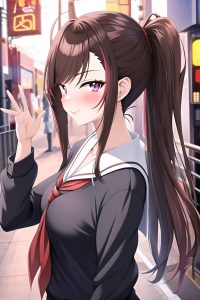 anime,busty,small tits,18 age,happy face,brunette,slicked hair style,light skin,cyberpunk,wedding,side view,t-pose,schoolgirl