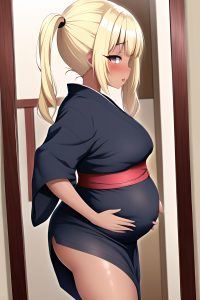 anime,pregnant,small tits,50s age,orgasm face,blonde,pigtails hair style,dark skin,mirror selfie,jungle,side view,jumping,kimono