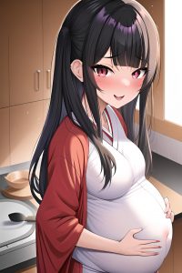 anime,pregnant,small tits,30s age,ahegao face,black hair,slicked hair style,light skin,painting,changing room,close-up view,cooking,geisha