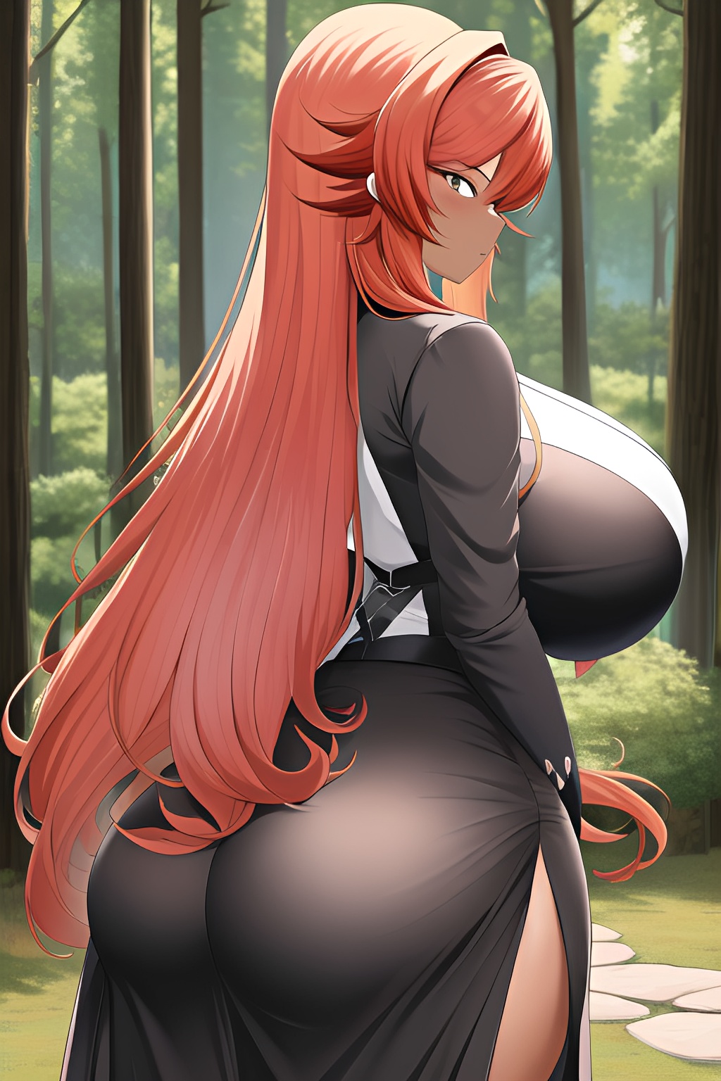 1024px x 1536px - Anime Busty Huge Boobs 30s Age Serious Face Ginger Straight Hair Style Dark  Skin Crisp Anime Forest Back View Gaming Goth 3663546117702519502 - AI  Hentai