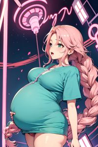 anime,pregnant,small tits,70s age,orgasm face,pink hair,braided hair style,light skin,skin detail (beta),hospital,side view,spreading legs,nude